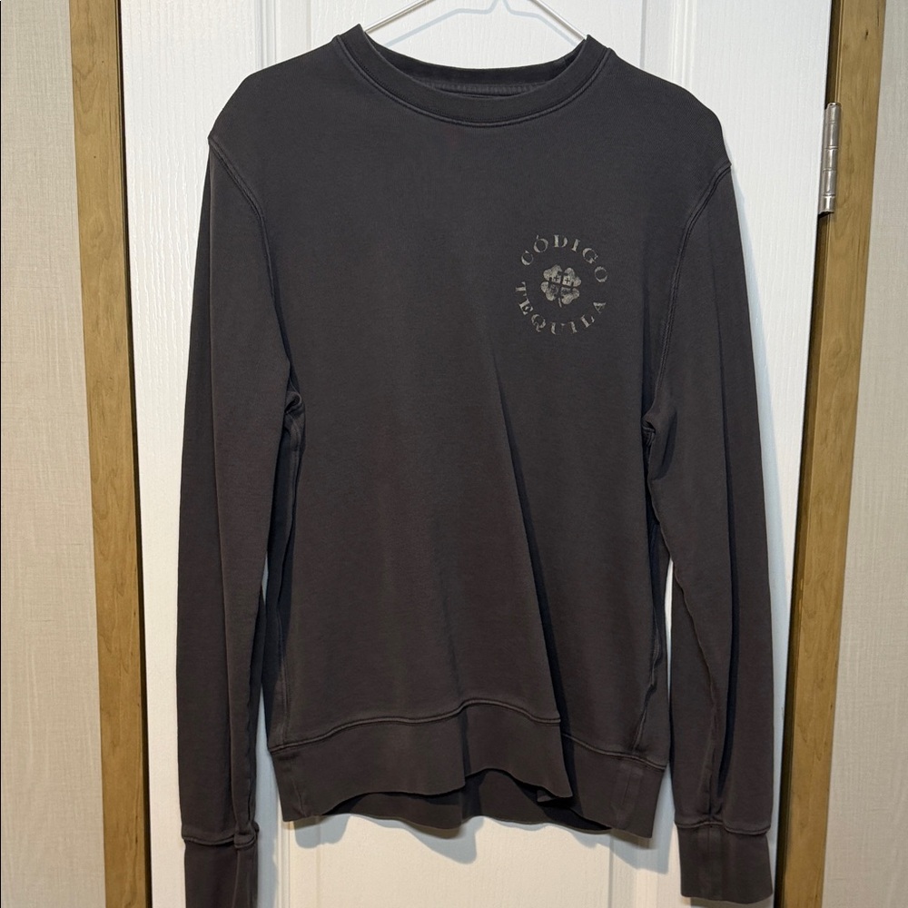 Dark Gray Long Sleeve Sweatshirt with Logo